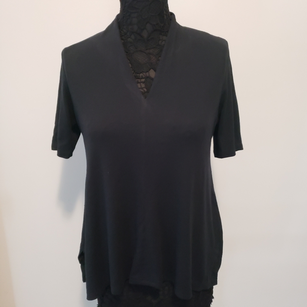 Soft Surroundings Tunic Blouse Shirt Top Tunic V Neck Stretch‎ Size Petites M